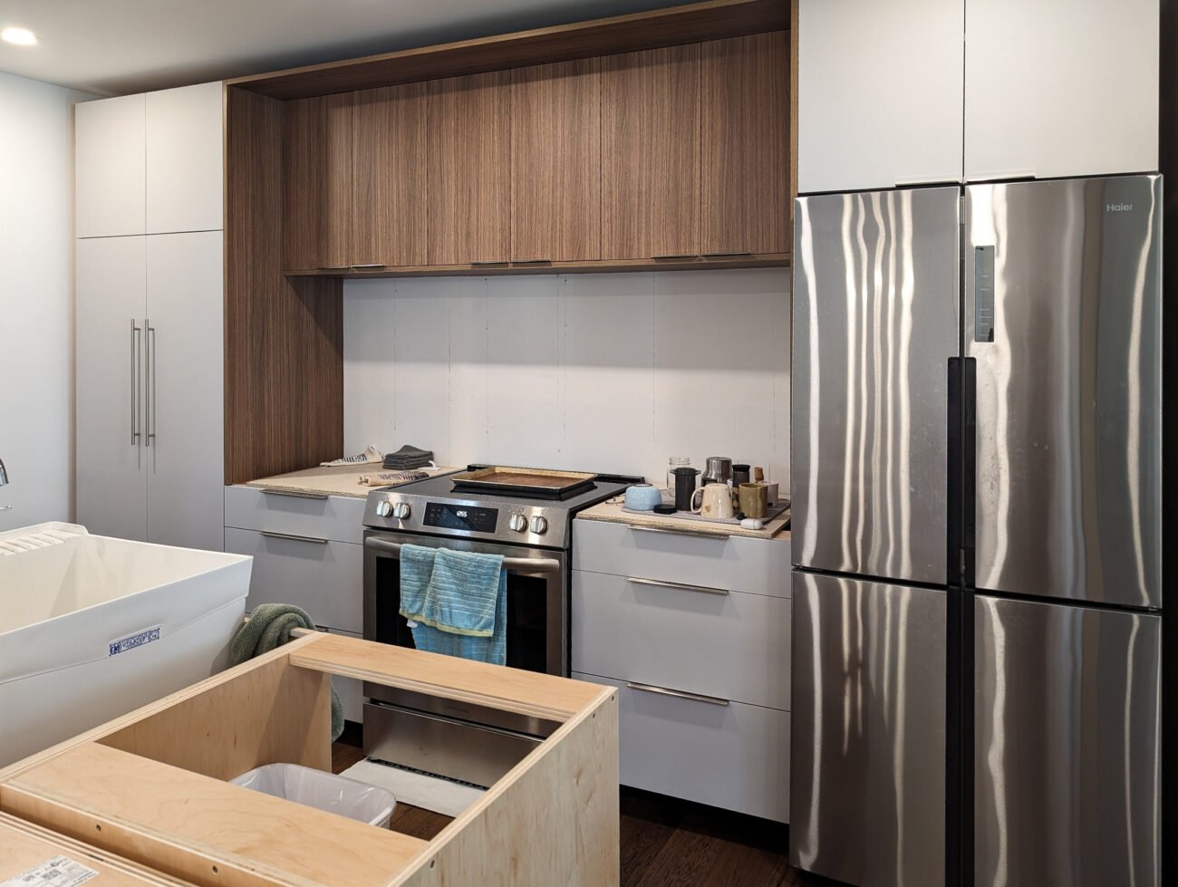 frameless cabinets in a kitchen renovation