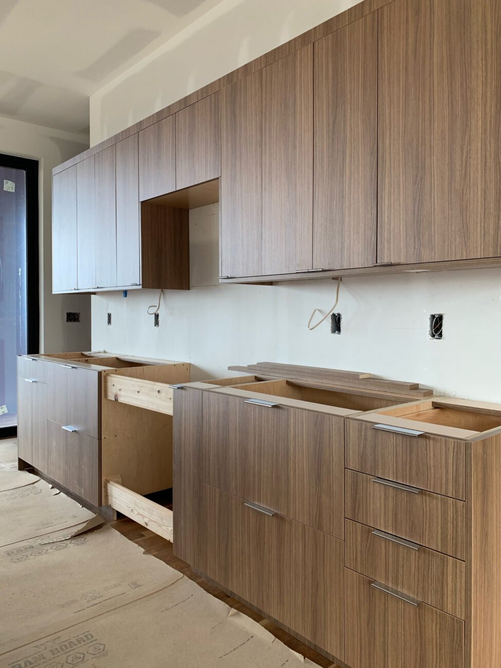 custom frameless cabinets installed in a new kitchen
